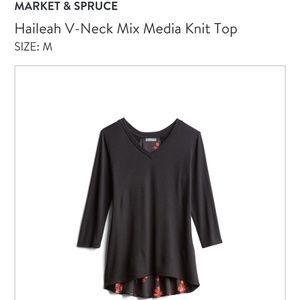 Haileah v neck mixed media long sleeve